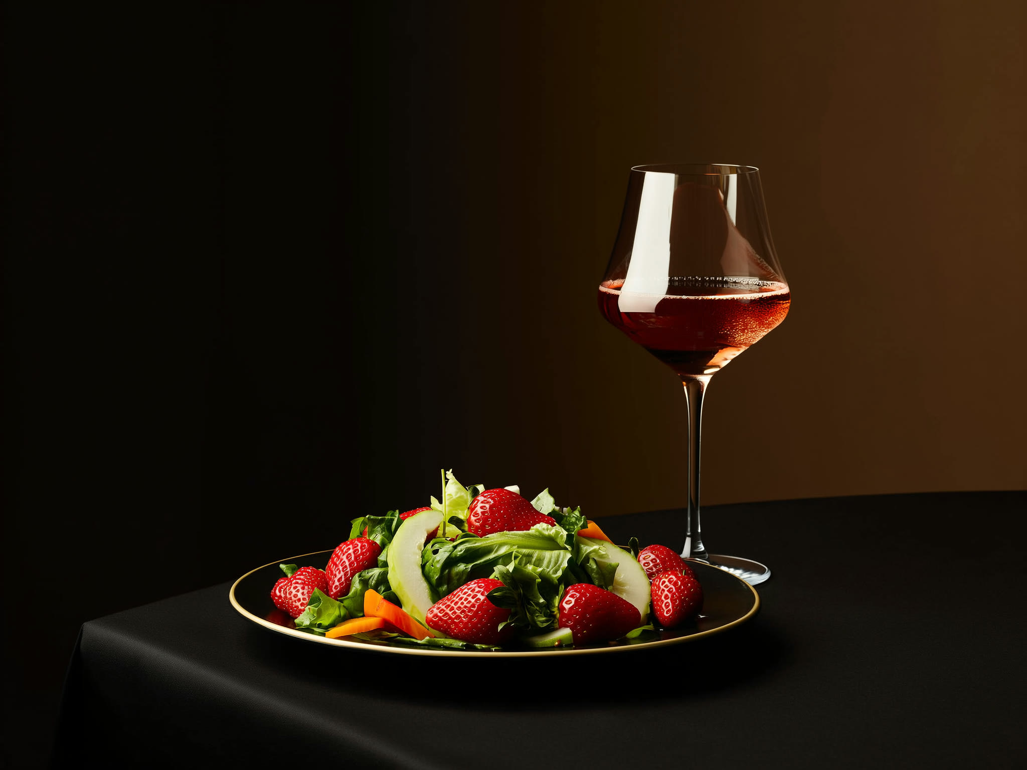 Rosé with a summer salad